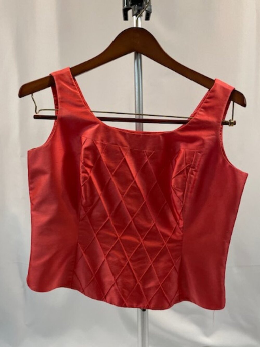 Ladies Vintage Style Red Satin Tank Top